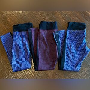 3 Pairs Workout Activewear Capri Leggings Size Medium M